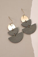Half Moon Earrings // Grey