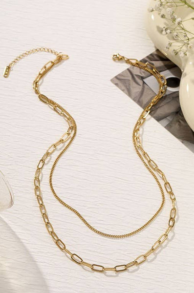 Double Layered Necklace // Gold