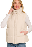 Skylar High Neck Puffer Vest