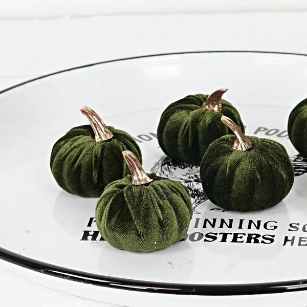 Mini Velvet Pumpkin, Green