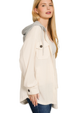 Adley Brushed Rib Hooded Shacket