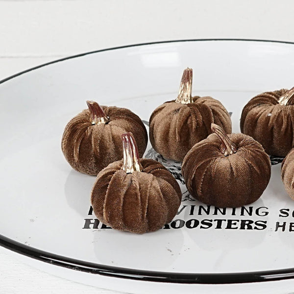 Mini Velvet Pumpkin, Brown