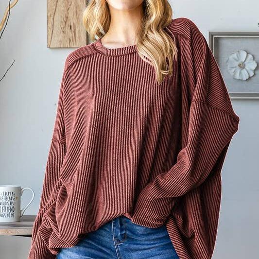 Cali Oversize Top // Rust // Small - 3XL