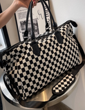Checkered Canvas Weekender Bag
