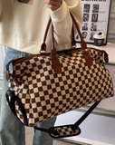 Checkered Canvas Weekender Bag