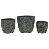 Black Mosaic Patterned Pot; Multiple Size