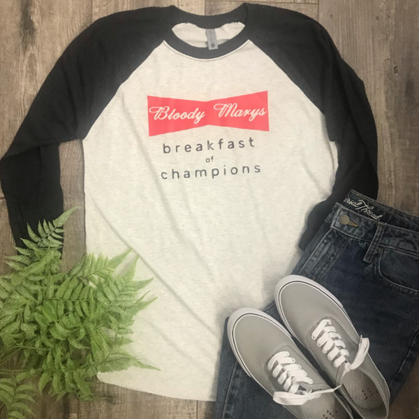 Breakfast of Champions Raglan Shirt; Small - 3XL