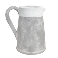 White Rim Pitcher; Multiple Sizes