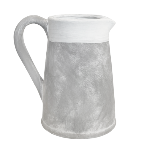 White Rim Pitcher; Multiple Sizes