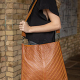 Leather Messenger Bag; Cognac