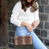 Olive & Brown Snakeskin Crossbody