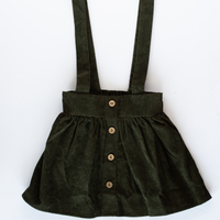 Fallon Corduroy Suspender Skirt // Olive // 4T