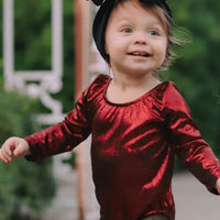 Long Sleeve Leotard; Wine; 0/3M - 5T