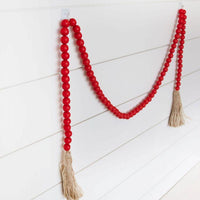 Red Wooden Beaded Garland