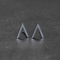 Silver V Shaped Stud Earrings