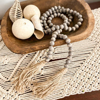 Grey Wooden Bead Garland
