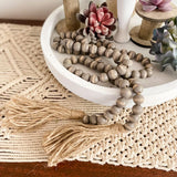 Grey Wooden Bead Garland