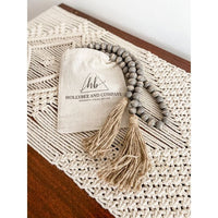 Grey Wooden Bead Garland