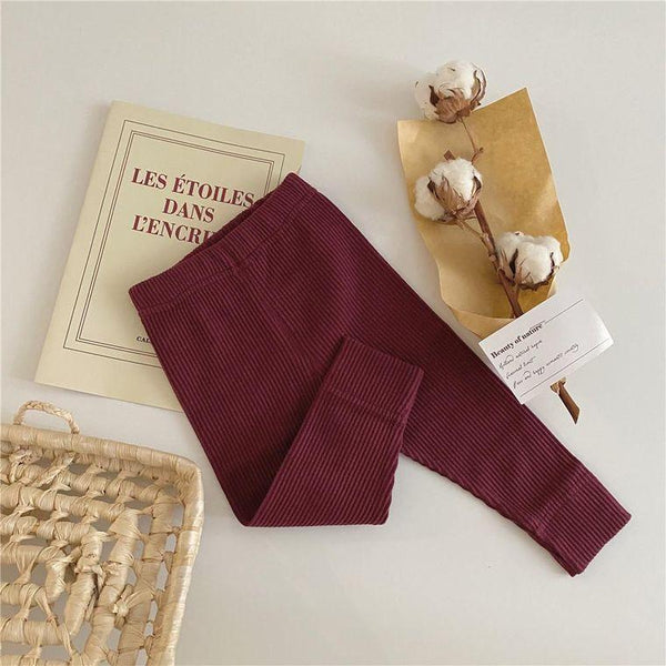 Infant Leggings, Maroon; 3/6M - 18/24M