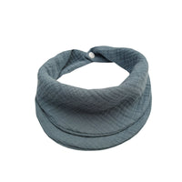 Infant Cotton Double Bibs; Blue-Grey