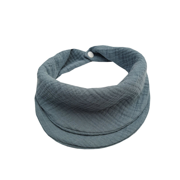 Infant Cotton Double Bibs; Blue-Grey