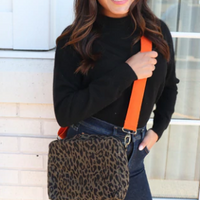 Crossbody; Olive Leopard Print