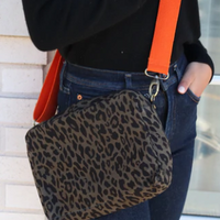 Crossbody; Olive Leopard Print